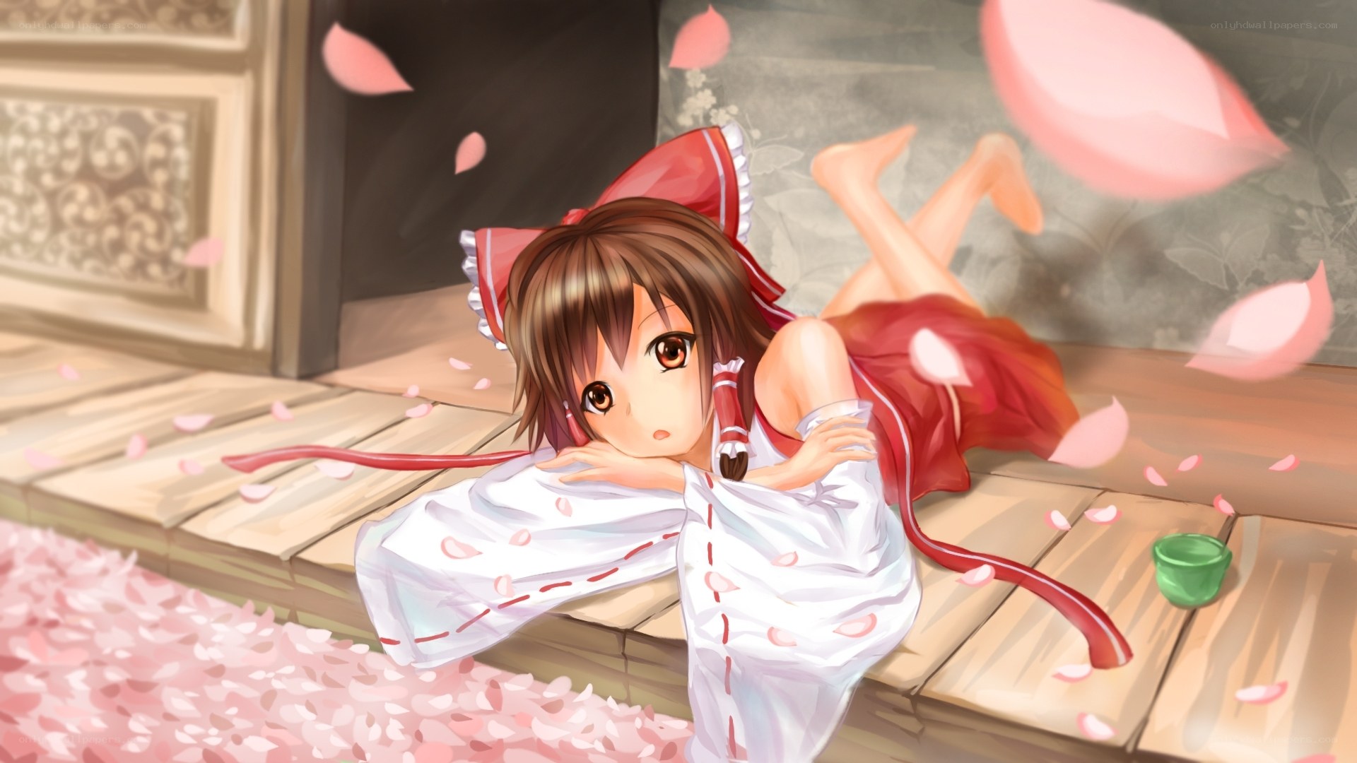 anime girl with cherry blossoms