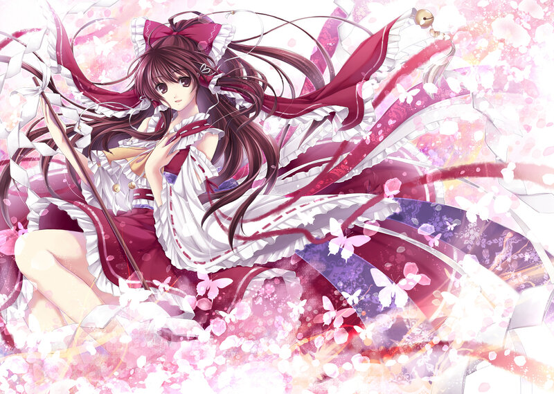 anime girl with cherry blossoms