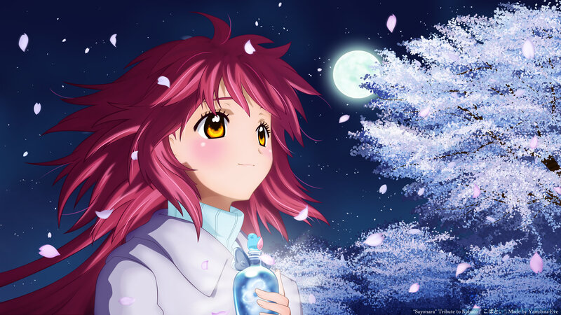 Anime girl with cherry blossoms