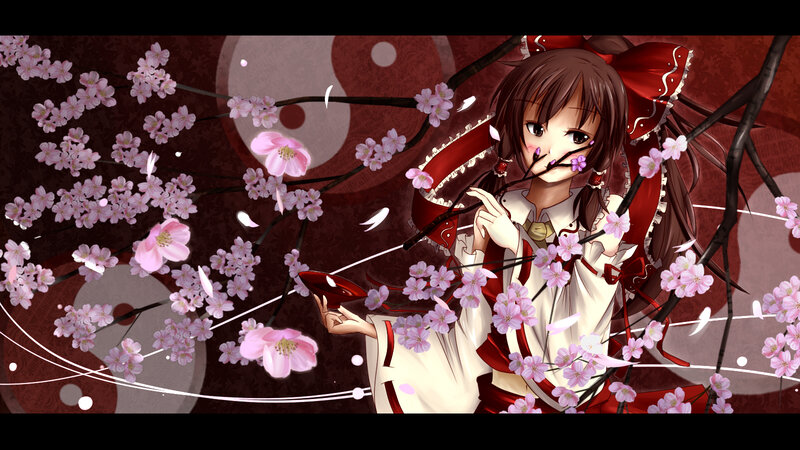 anime girl with cherry blossoms