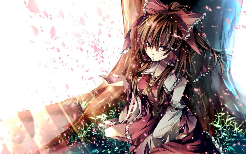 anime girl with cherry blossoms