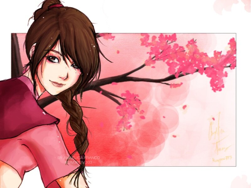 anime girl with cherry blossoms