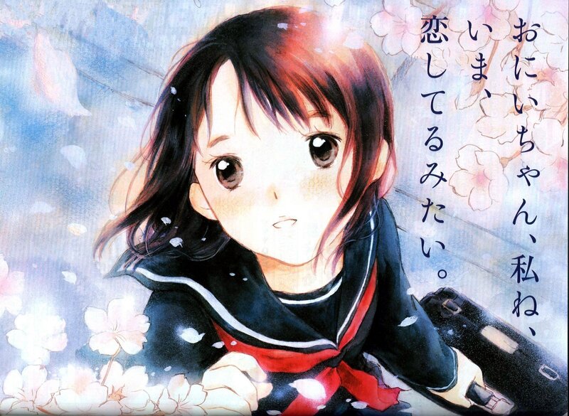 anime girl with cherry blossoms