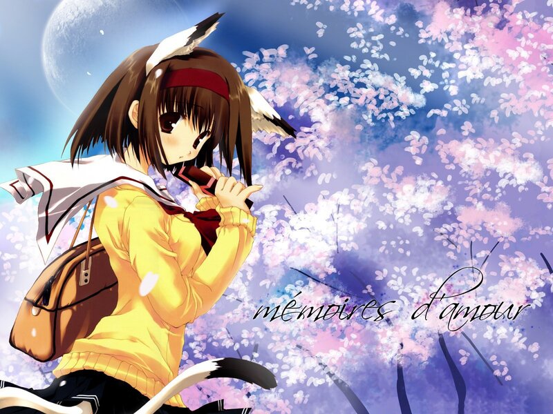anime girl with cherry blossoms