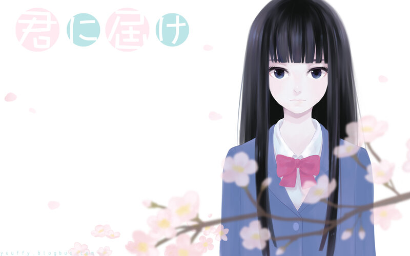 anime girl with cherry blossoms