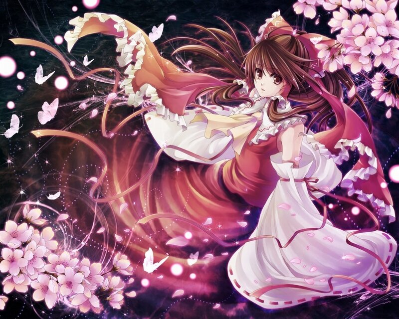 anime girl with cherry blossoms
