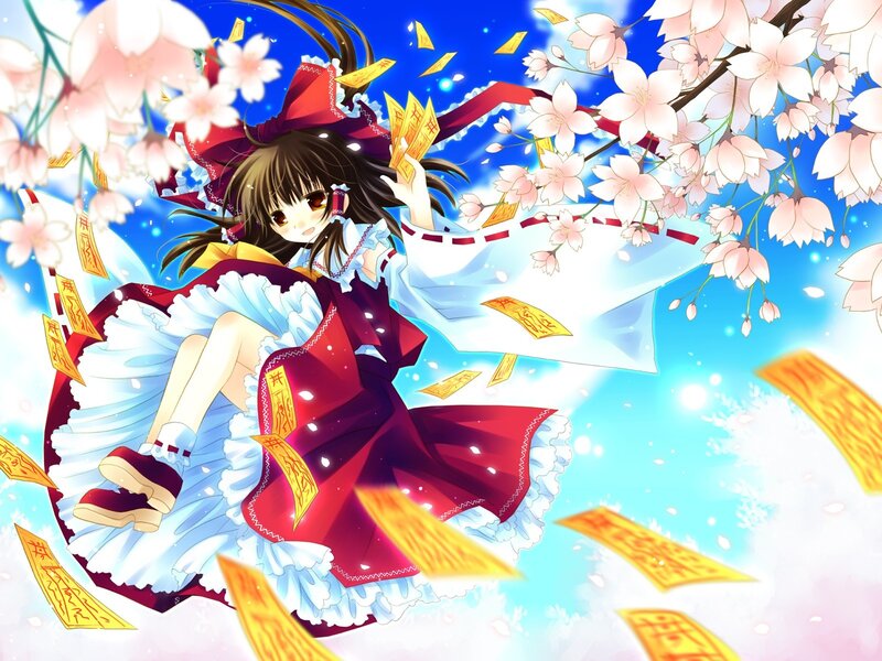 anime girl with cherry blossoms