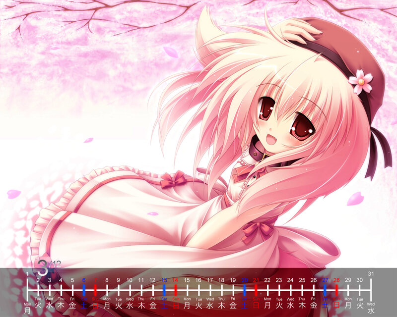 Anime girl with cherry blossoms