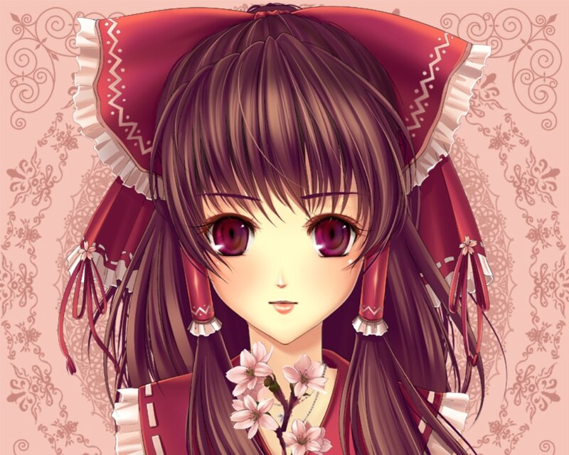 Anime Girl with Cherry Blossoms — Brown