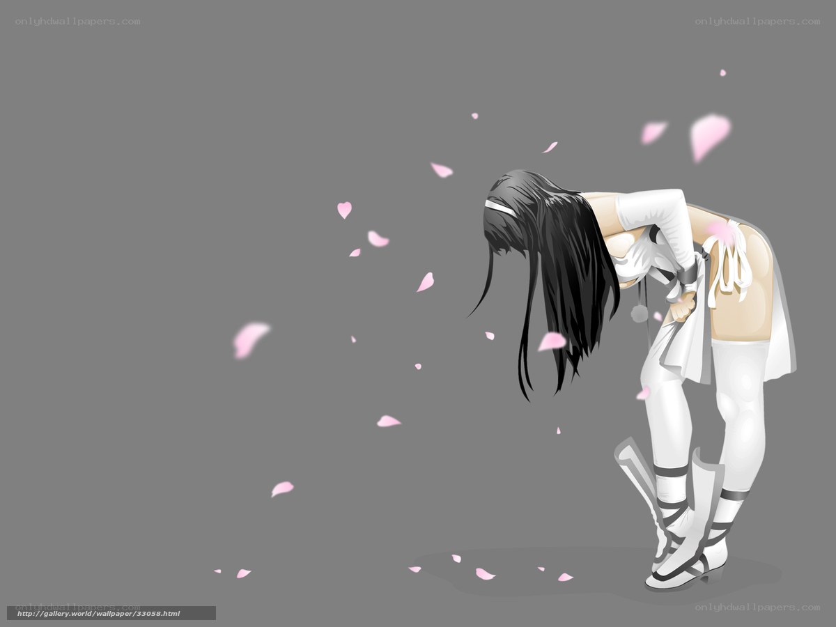 anime girl with cherry blossoms