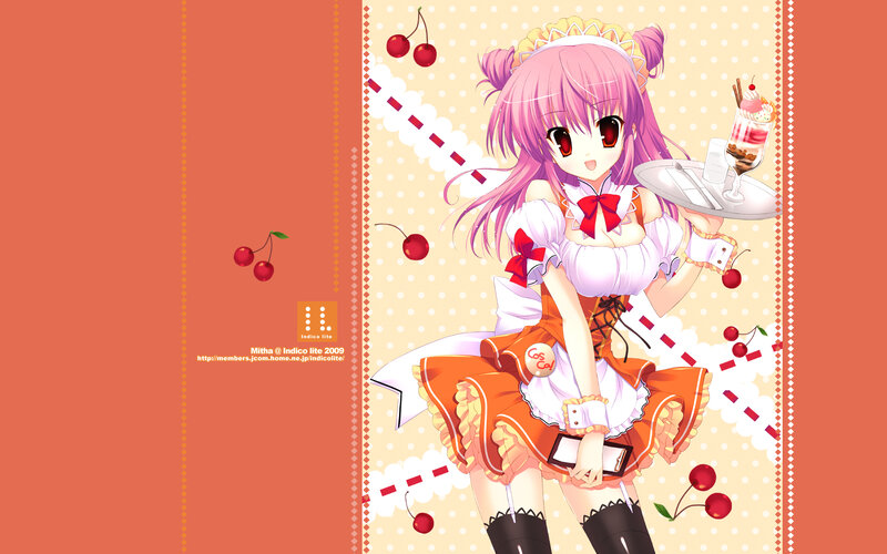 anime girl with cherry dessert