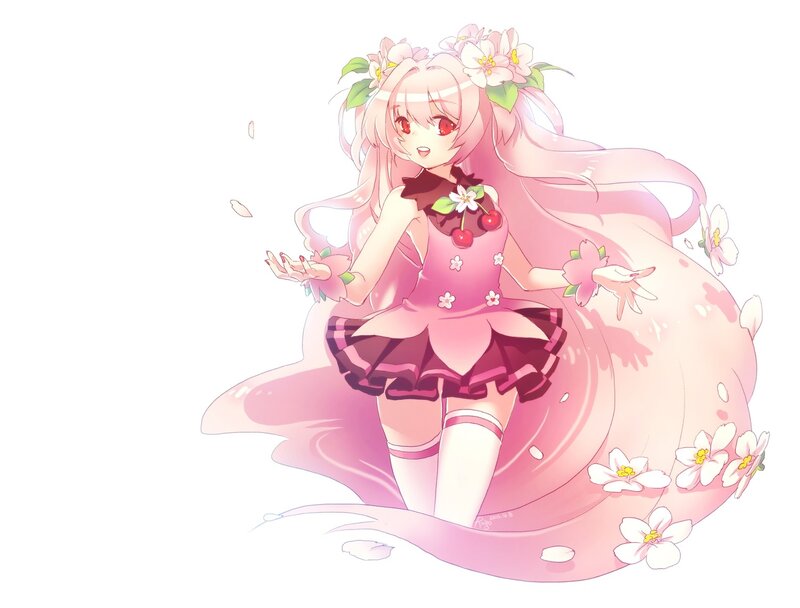 anime girl with cherry dress