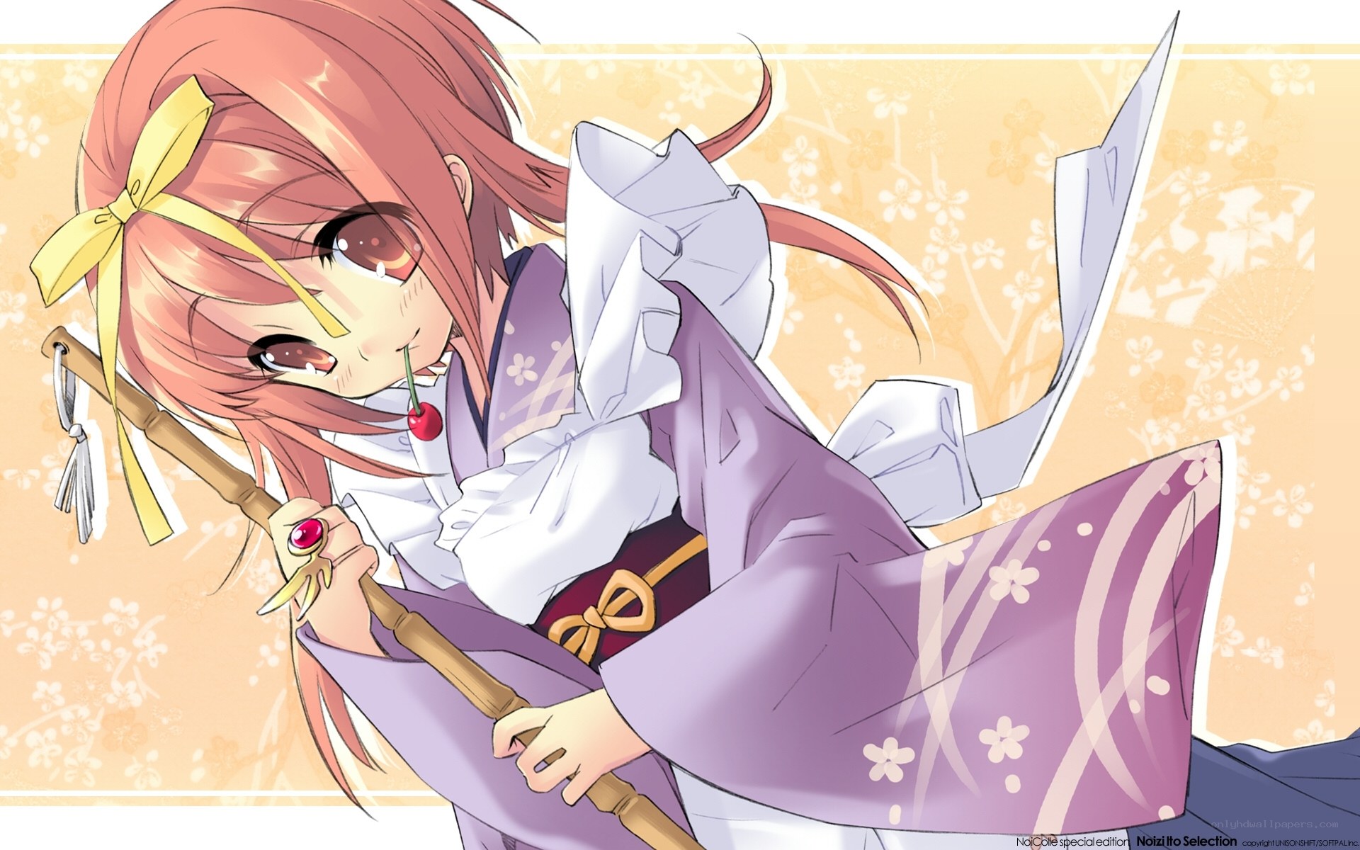 anime girl with cherry