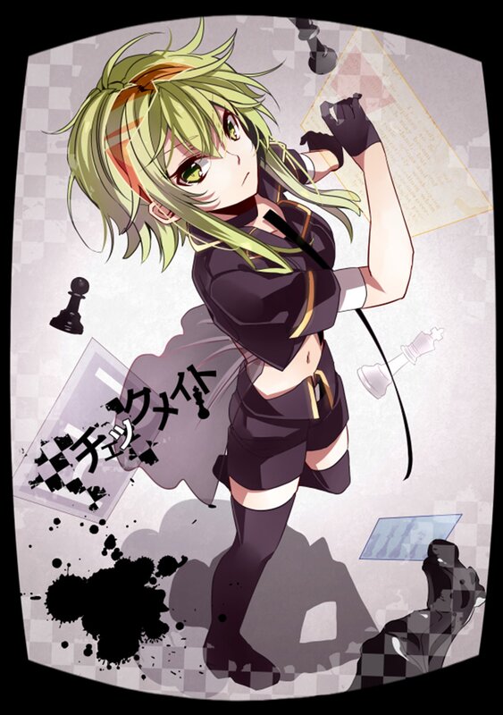 anime girl with chess theme