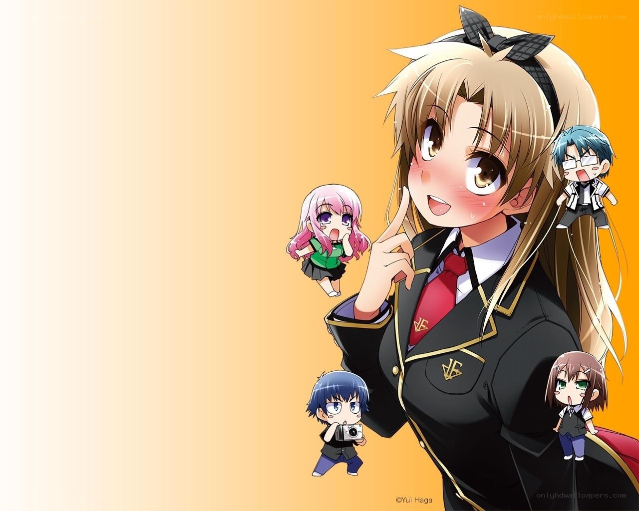 anime girl with chibi characters