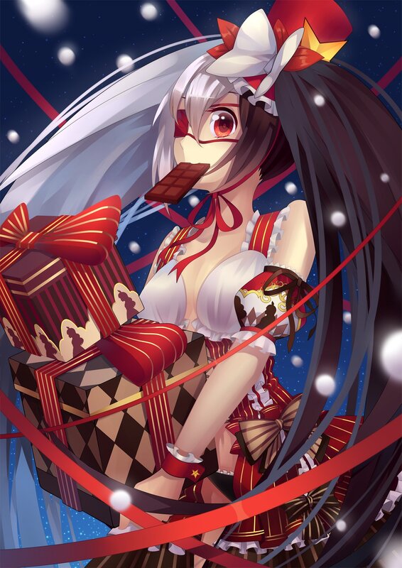 anime girl with chocolate