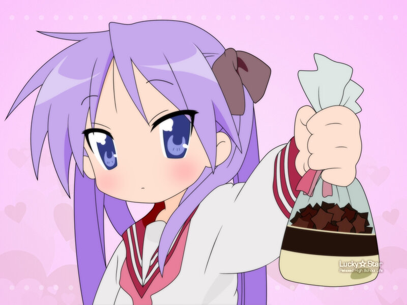anime girl with chocolate