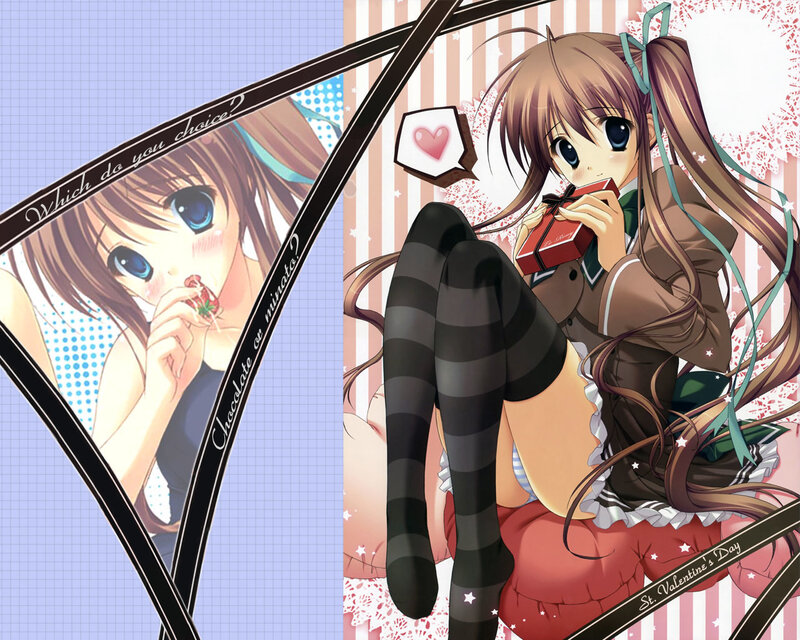 Anime girl with chocolate
