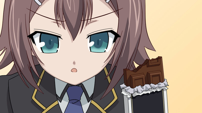 anime girl with chocolate bar