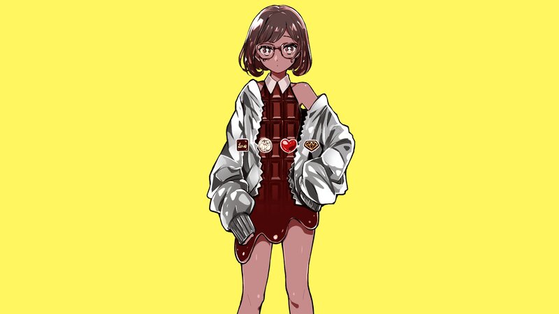 Anime Girl with Chocolate Dress