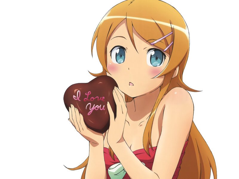 anime girl with chocolate heart