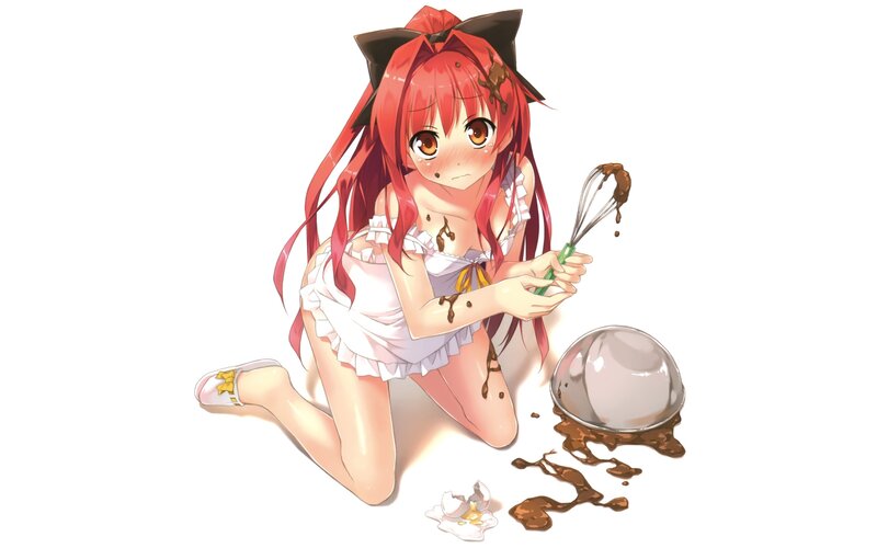 anime girl with chocolate mess