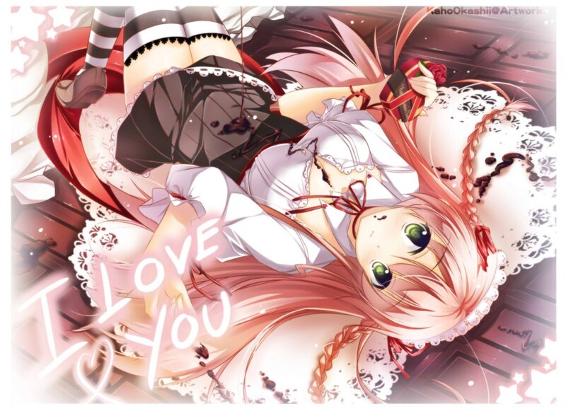Anime girl with chocolate stains