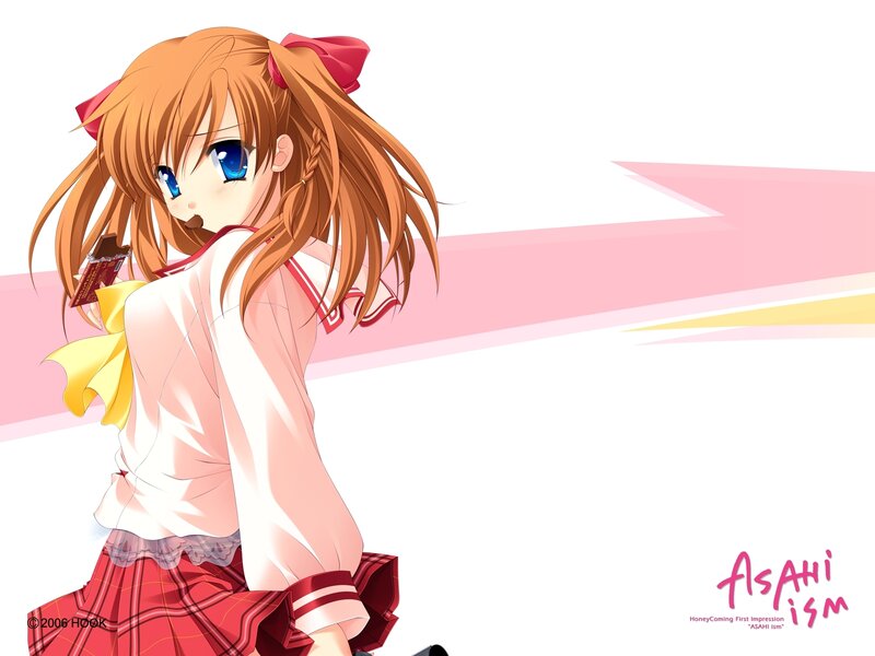 Anime Girl with Chocolate — White