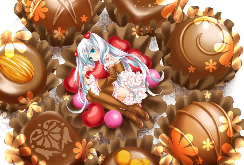 Anime Girl with Chocolates