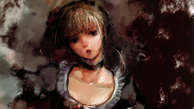 Anime Girl with Choker — Brown