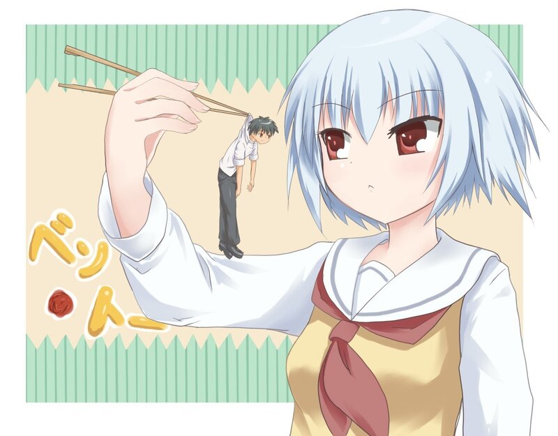 Anime girl with chopsticks