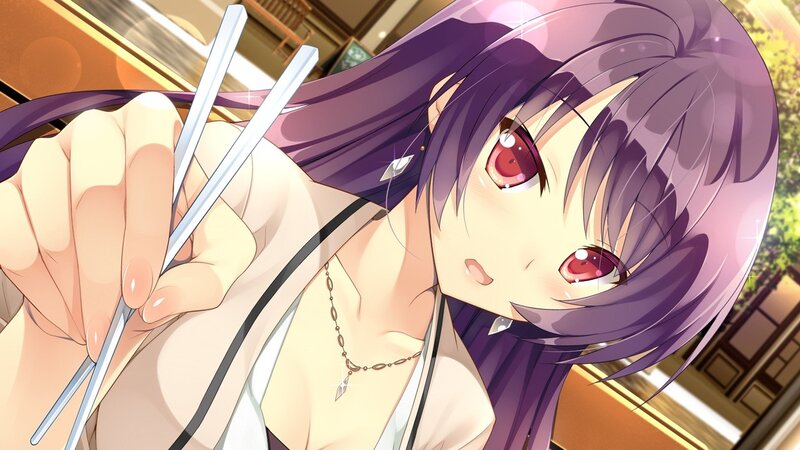 anime girl with chopsticks