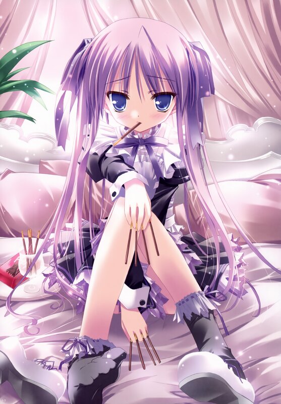 anime girl with chopsticks