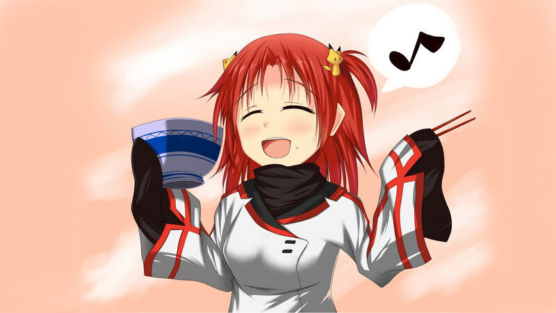 anime girl with chopsticks