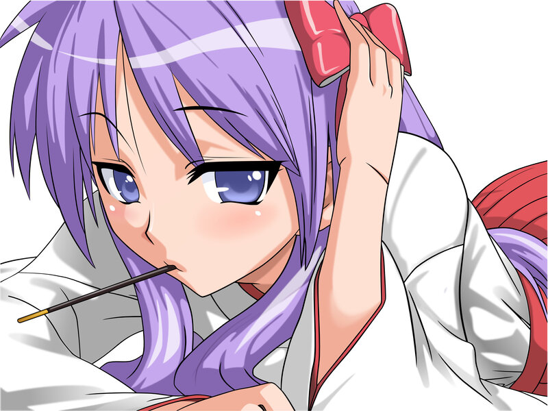 anime girl with chopsticks