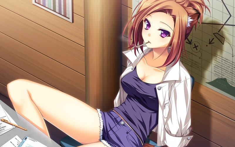 anime girl with cigarette