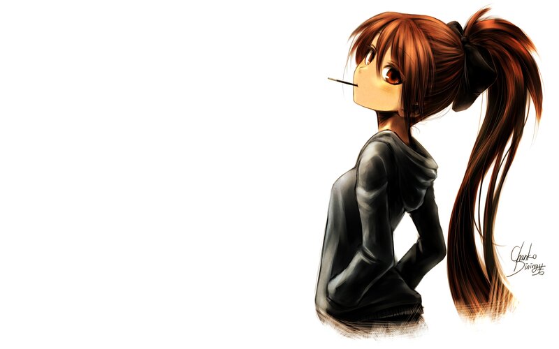 anime girl with cigarette