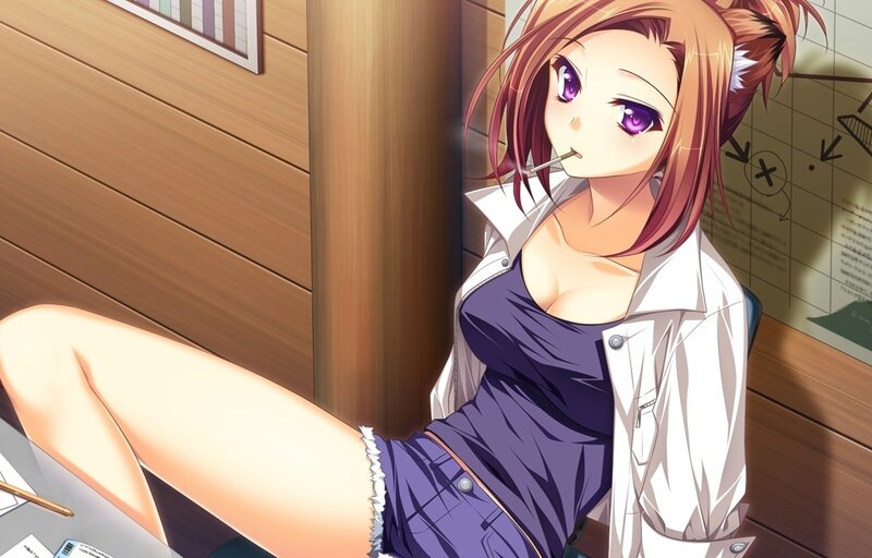 anime girl with cigarette