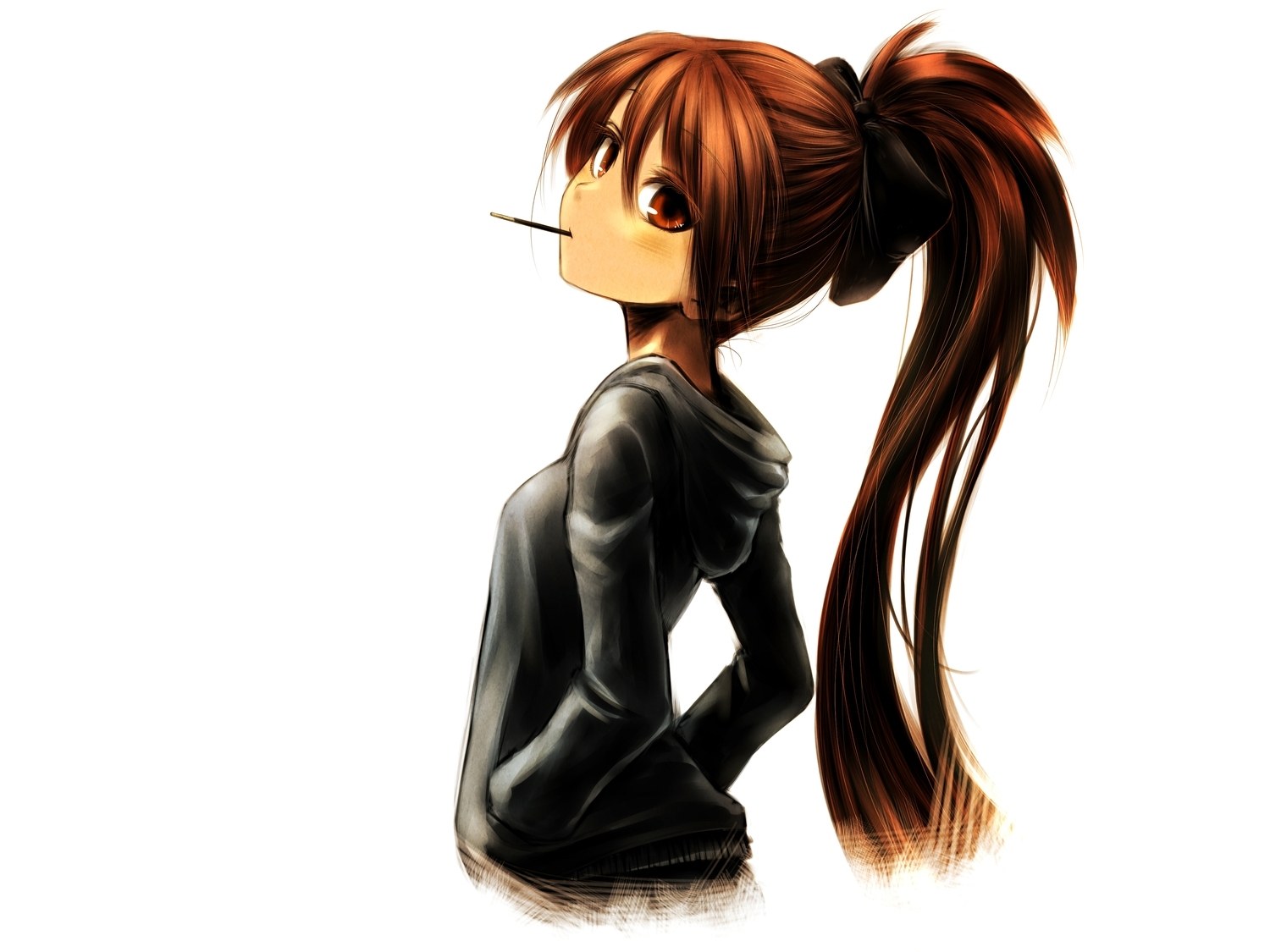 anime girl with cigarette