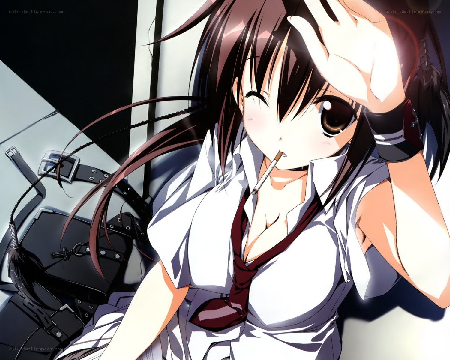 anime girl with cigarette
