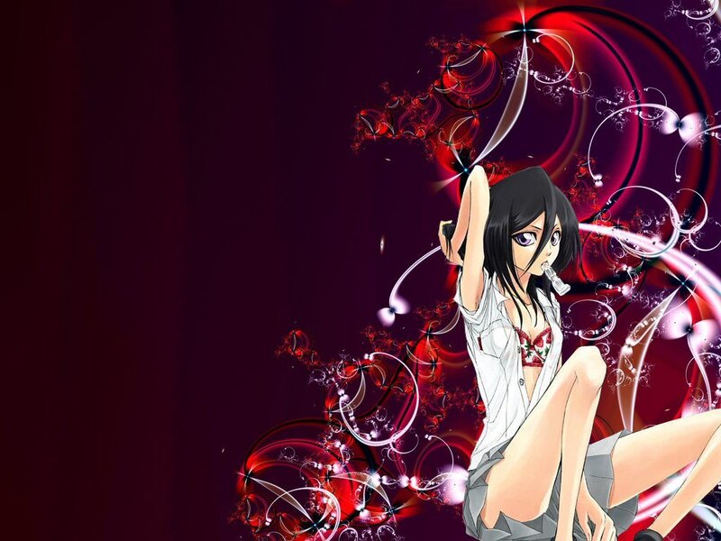 Anime Girl with Cigarette — Red