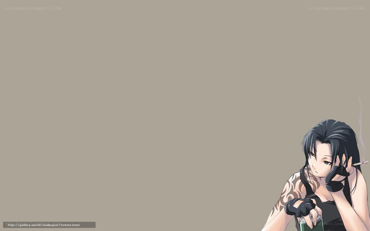anime girl with cigarette