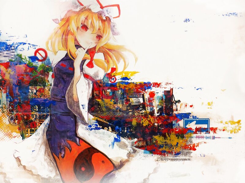 anime girl with city background