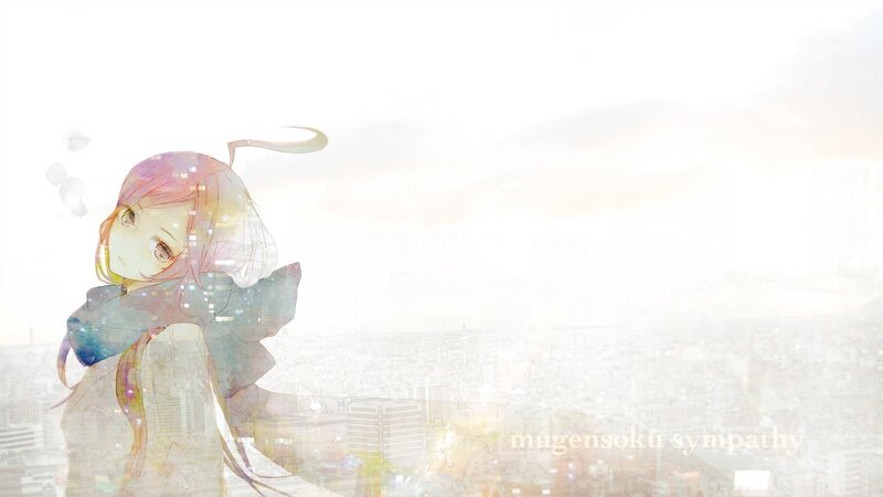 anime girl with city view