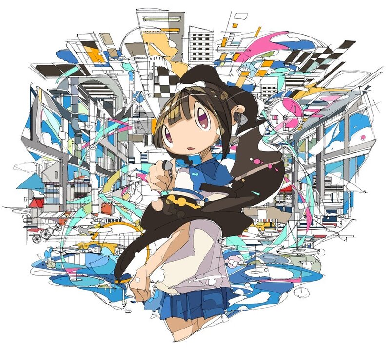 anime girl with cityscape background