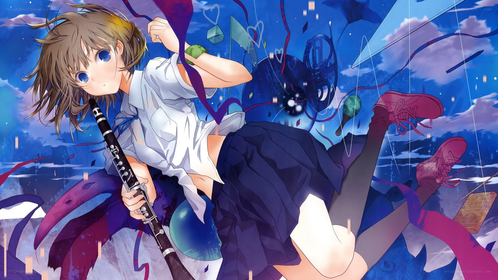 anime girl with clarinet