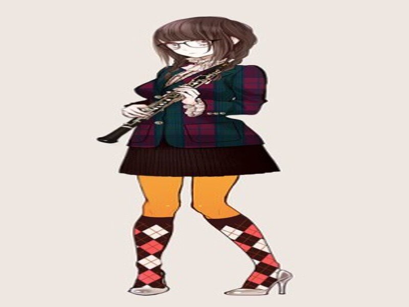 Anime Girl with Clarinet — Brown