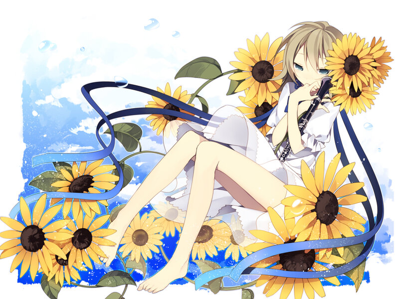 Anime Girl with Clarinet — Yellow