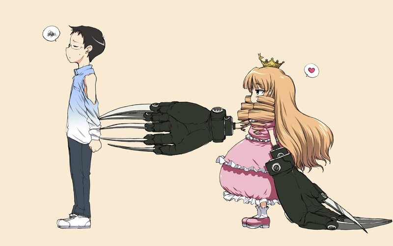 Anime girl with clawed hand