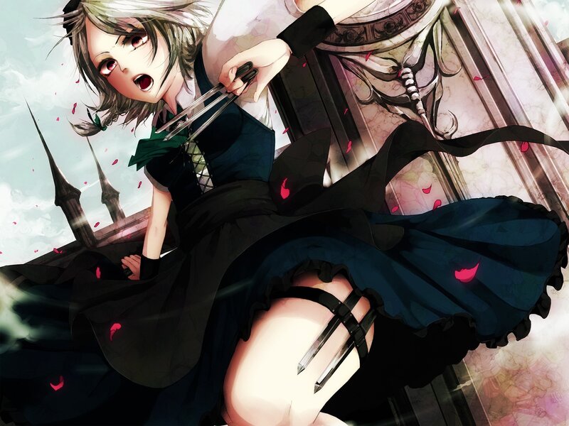 Anime Girl with Claws — Black, Dramatic